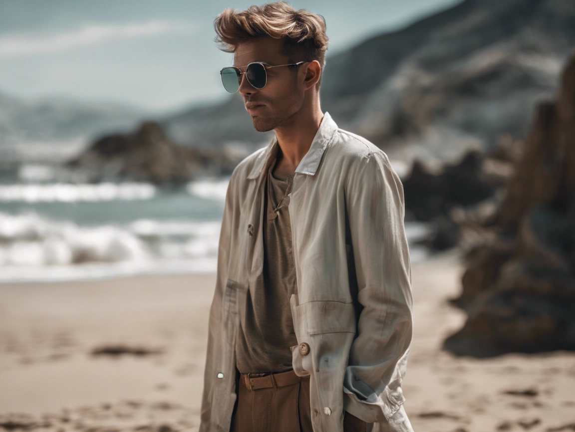 a man standing on a beach